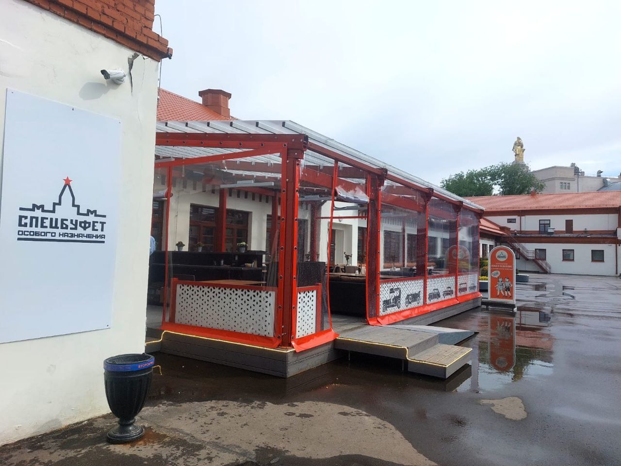ПВХ шторы для летней террасы кафе в Выгоничах