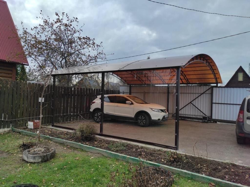 Прозрачные шторы ПВХ для навеса под автомобиль в Выгоничах